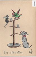 Humor - Katze, Papagei und Hund - Une altercation - Künstler