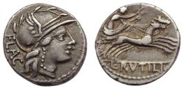 RUTILIUS FLACCUS silver denarius
