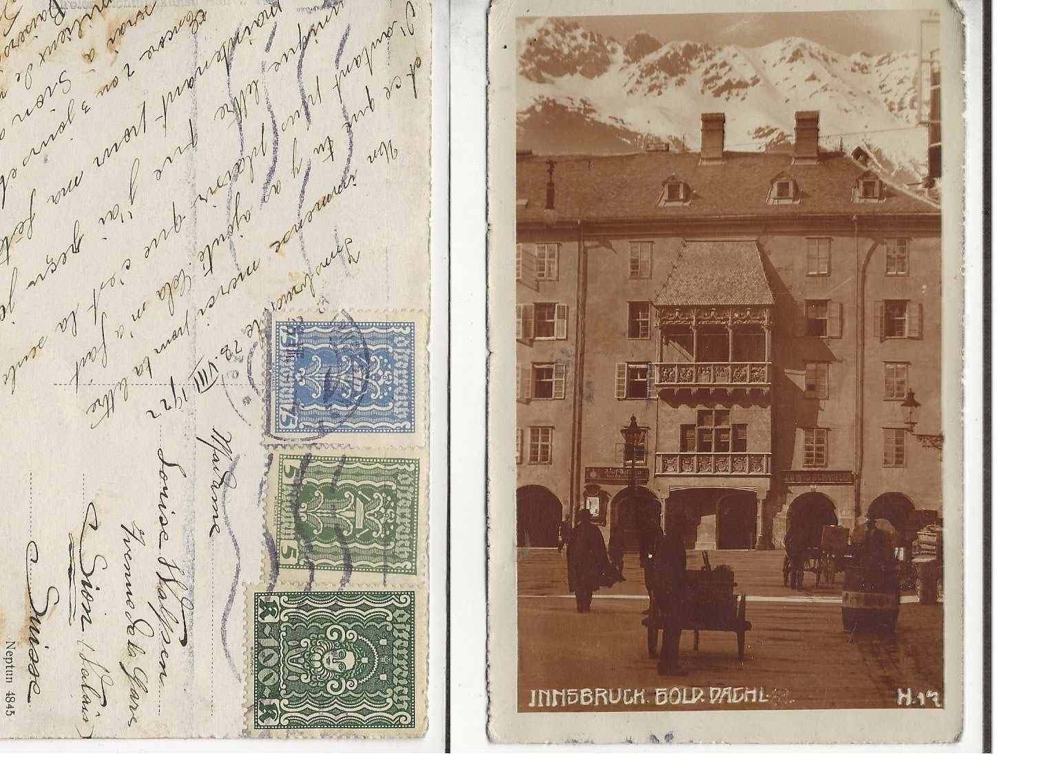 Cartoline postali: Carte postale Innsbruck 1922 – Usato da Sion venduto da PierreP01