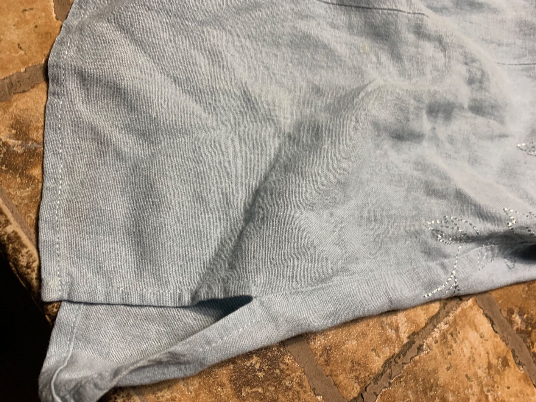 Camicette: Chic Camicia in lino azzurro con ricami floreali – Nuovo (secondo la descrizione) da Locarno venduto da Fixed8 3