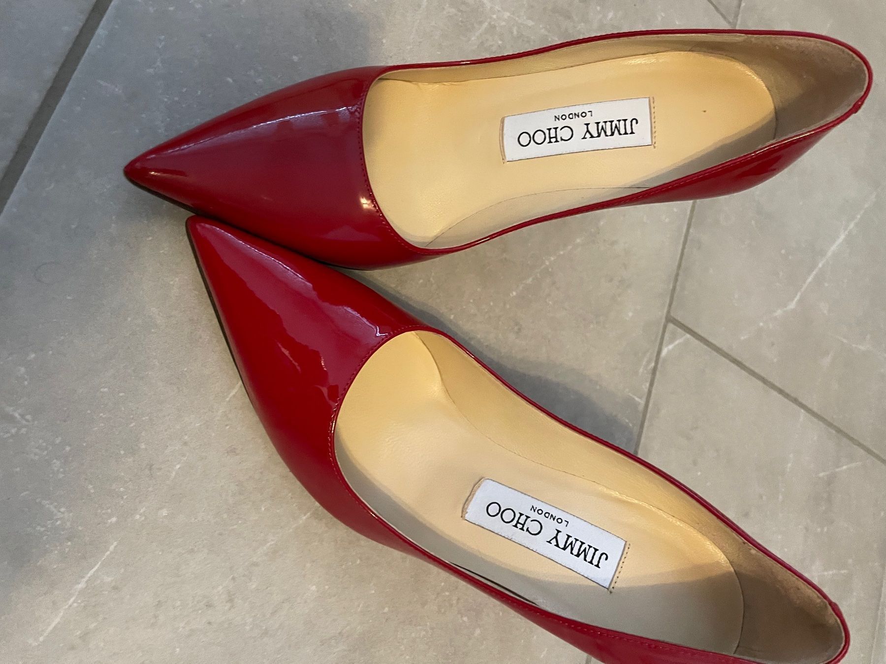 Jimmy Choo Damenschuhe: Jimmy Choo leather Romy in red GR 34.5 – Gebraucht aus Wilen b. Wollerau von LastChance22 2