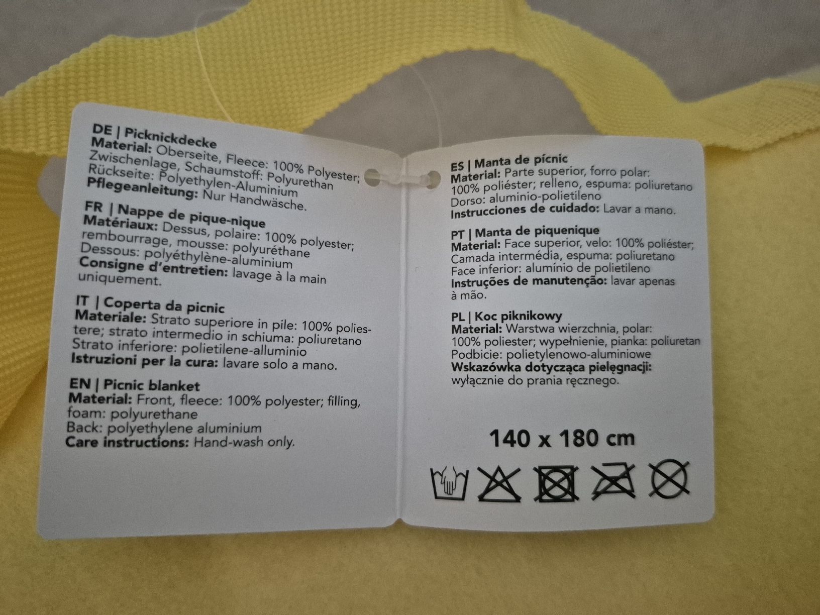 Coperte: Picknickdecke gelb/weiss gestreift, 140x180 cm, neu – Nuovo e nell'imballaggio originale da Thun venduto da Zuzi84 2