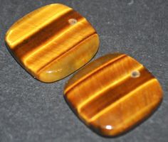 Anhänger Set gelocht L-6540 – 1 Paar Tigerauge je ca. 18x17,