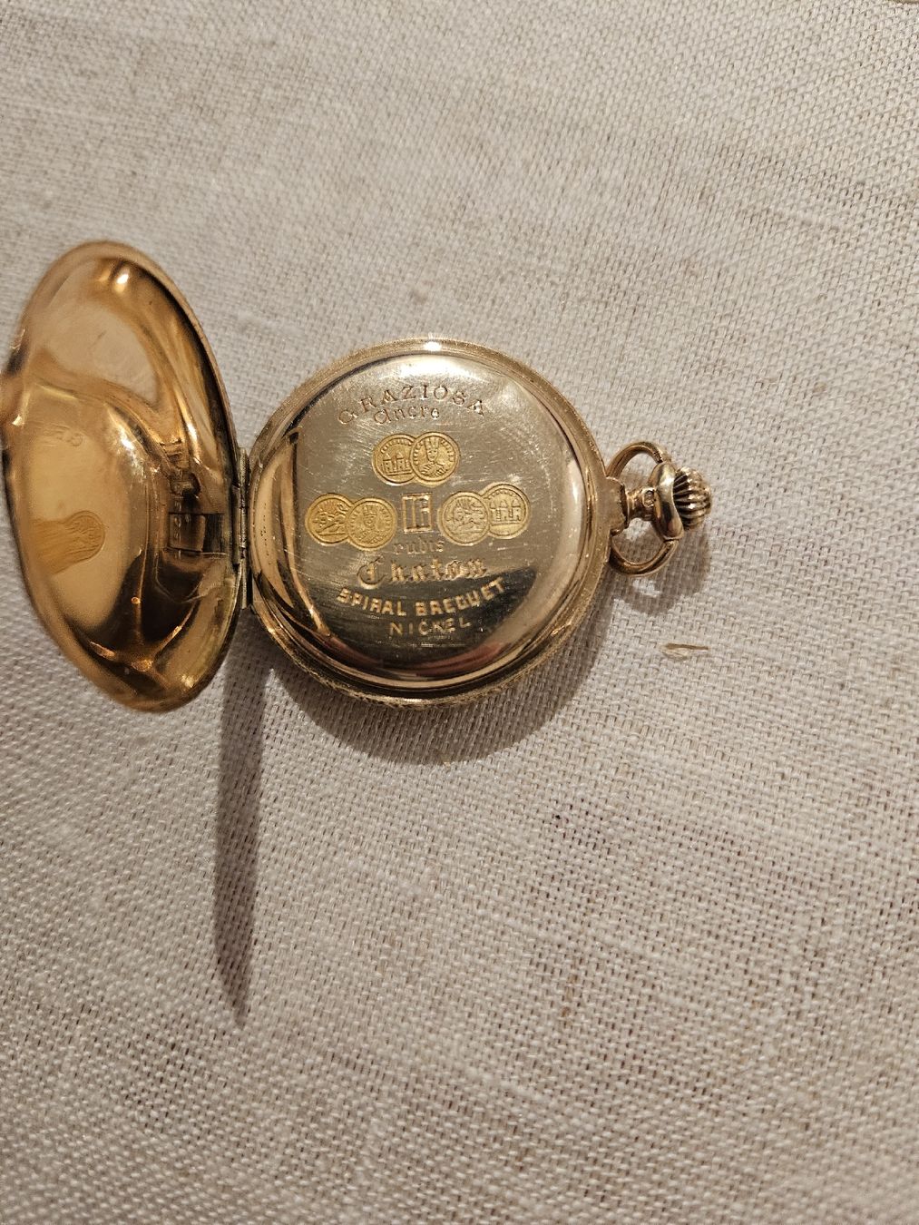 Antique pocket watch, Ancre 16 Rubis Chaton Spiral Breguet (Neuf