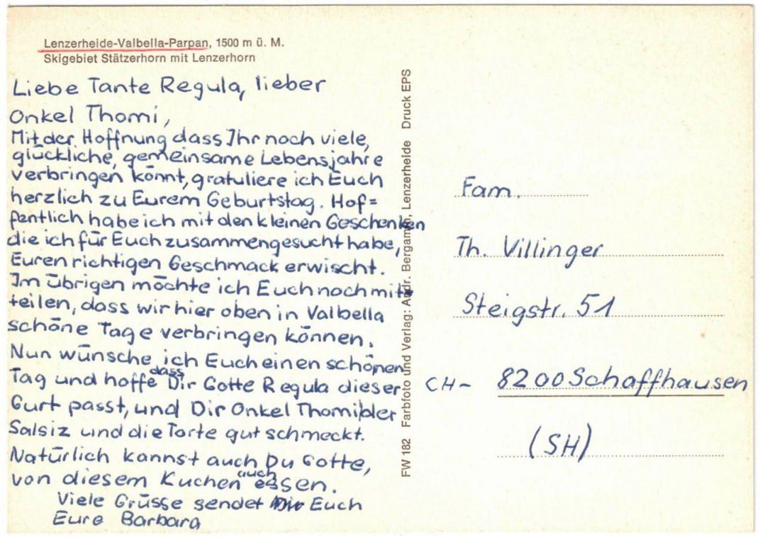 Cartoline postali: Parpan - Skilift Stätzerhorn – Usato da Binningen venduto da Mountainrider 1