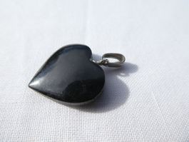 Herz-Anhänger Onyx; Ø 2cm