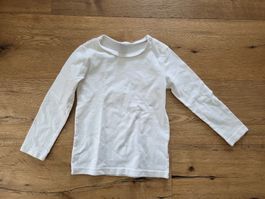 Langarmshirt, Gr. 98, warmes weiss, uni