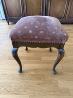 Hocker Holz mit Veloursbezug rosa guter Zustand