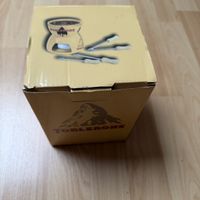 Toblerone Fondueset gelb mit 4 Gabeln neuwertig