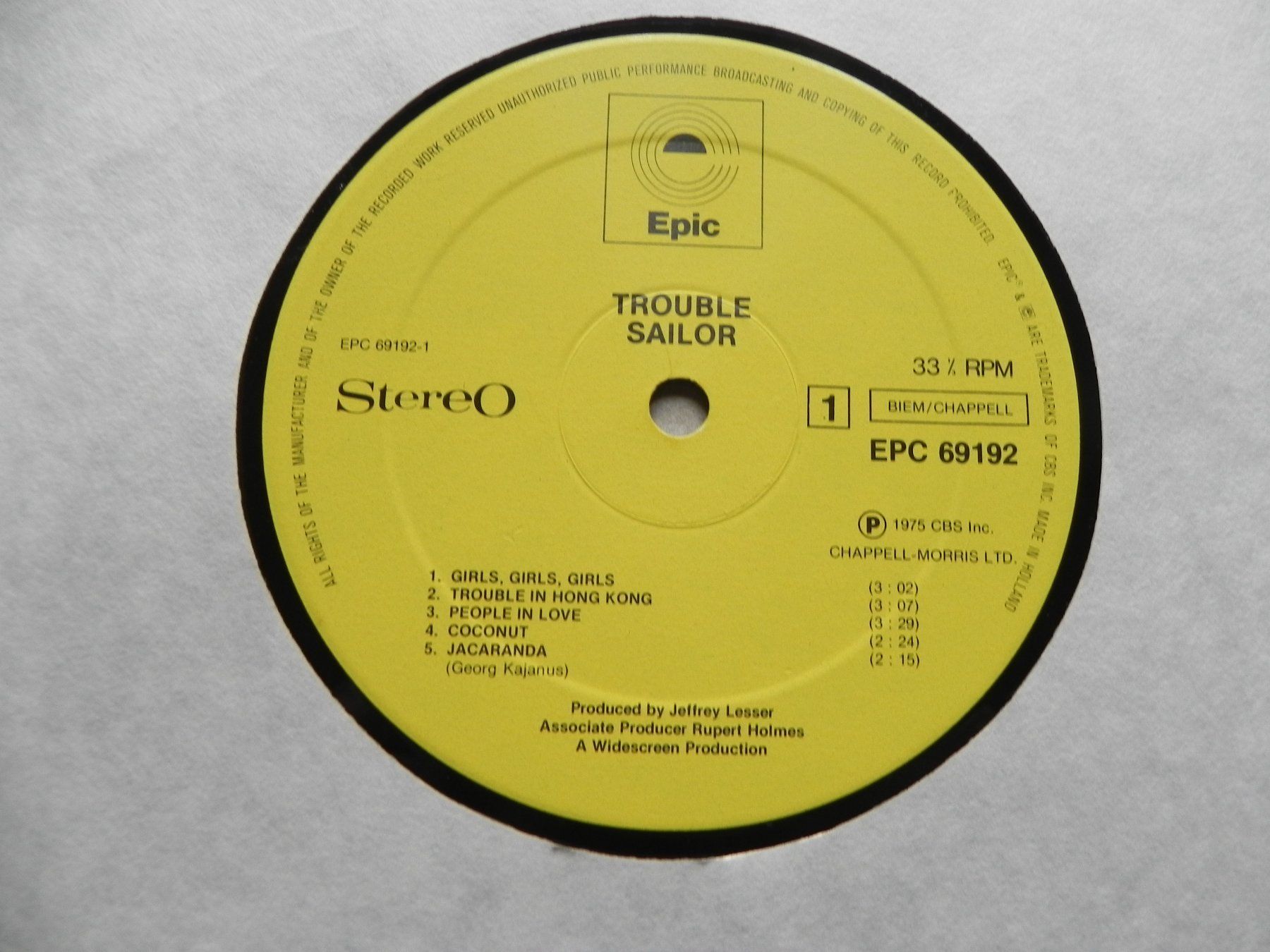 Dischi in vinile: LP brit. Pop Band Sailor 1975 Trouble – Usato da Siebnen venduto da krimsie 5