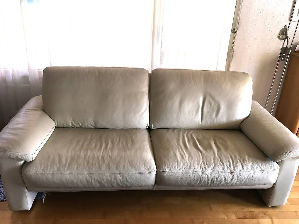 Sofas: Ledersofa 3-Sitzer beige – D'occasion à Zürich par BuenosAires03