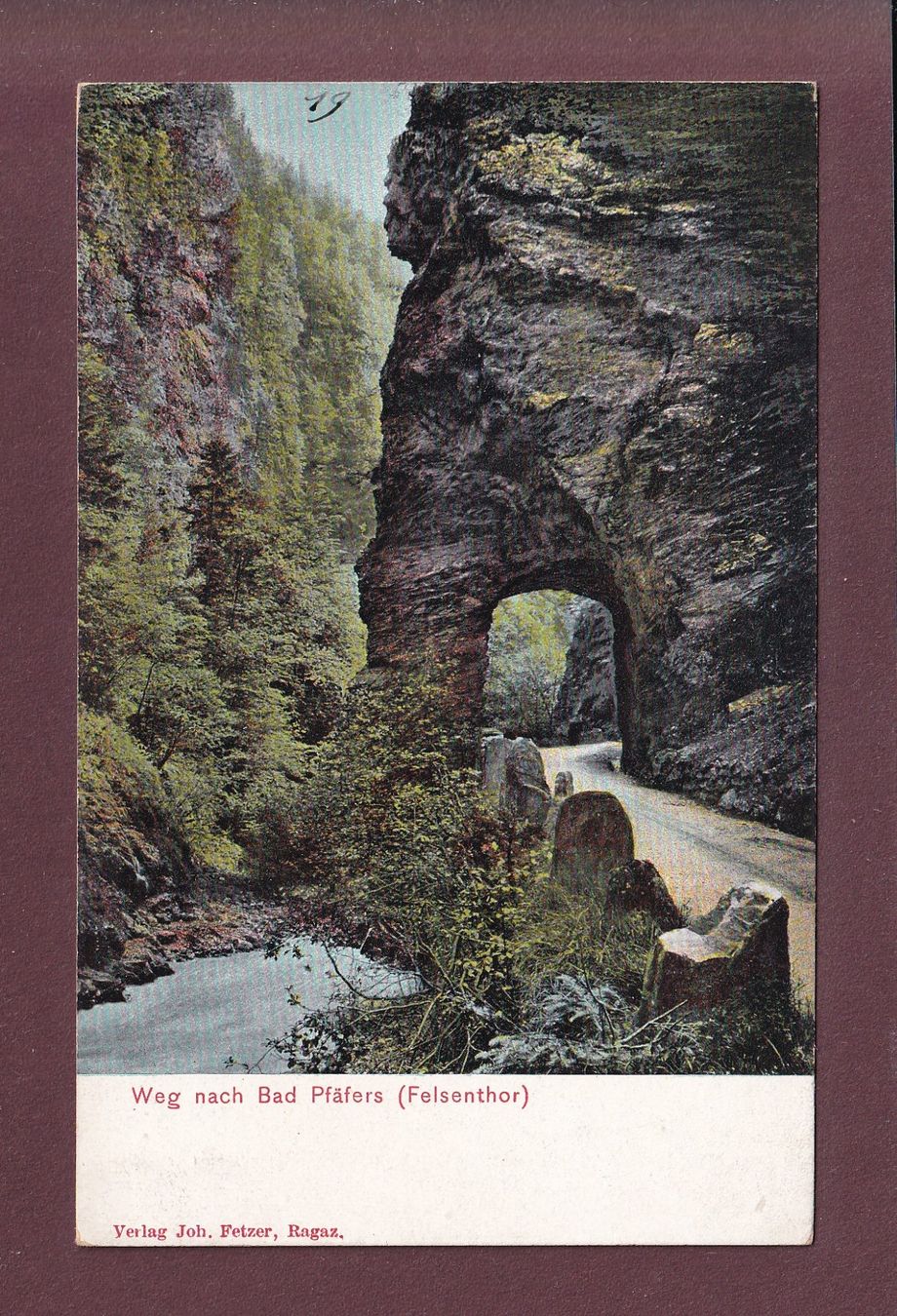Cartoline postali: Weg nach BAD PFÄFERS - Felsentor – Usato da Pully venduto da nicecards
