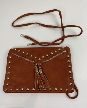 Clutch/ Handtasche braun mit Gold