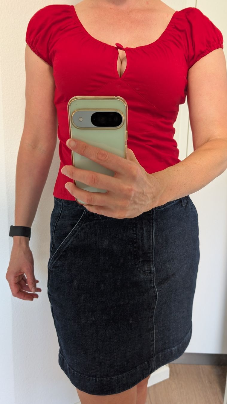 Top: Red cotton bustier  top – Usato da Ettingen venduto da hms_w27b 2