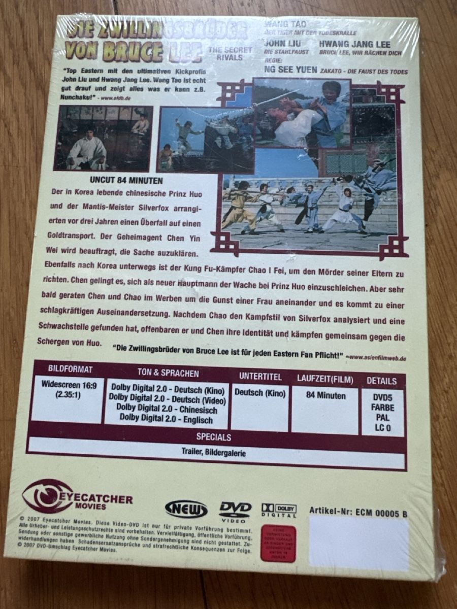 Alle DVDs: Die Zwillingsbrüder von Bruce Lee kl.hartbox eyecatcher  – Neu und originalverpackt aus Benken ZH von Audi-erich 1