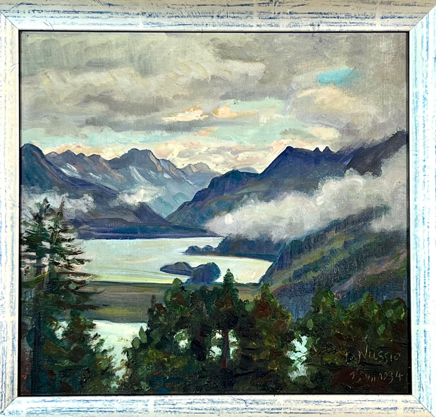 Dipinti: Oskar Nussio Engadin - Hahnensee bei St. Moritz Silsersee – Nuovo (secondo la descrizione) da Gamprin venduto da Art75 1