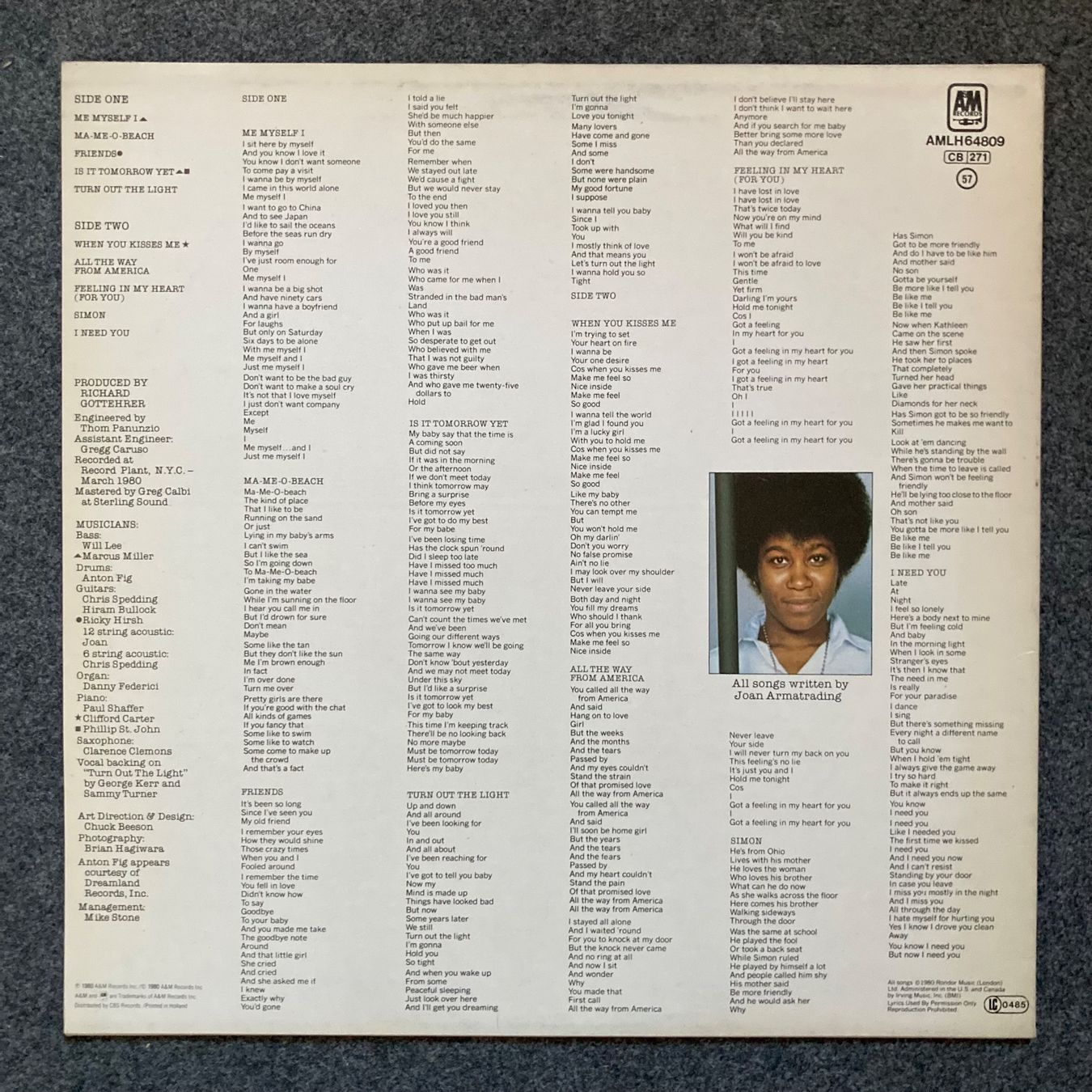 Dischi in vinile: Joan Armatrading - Me Myself - LP – Usato da dachsen venduto da oheio 1