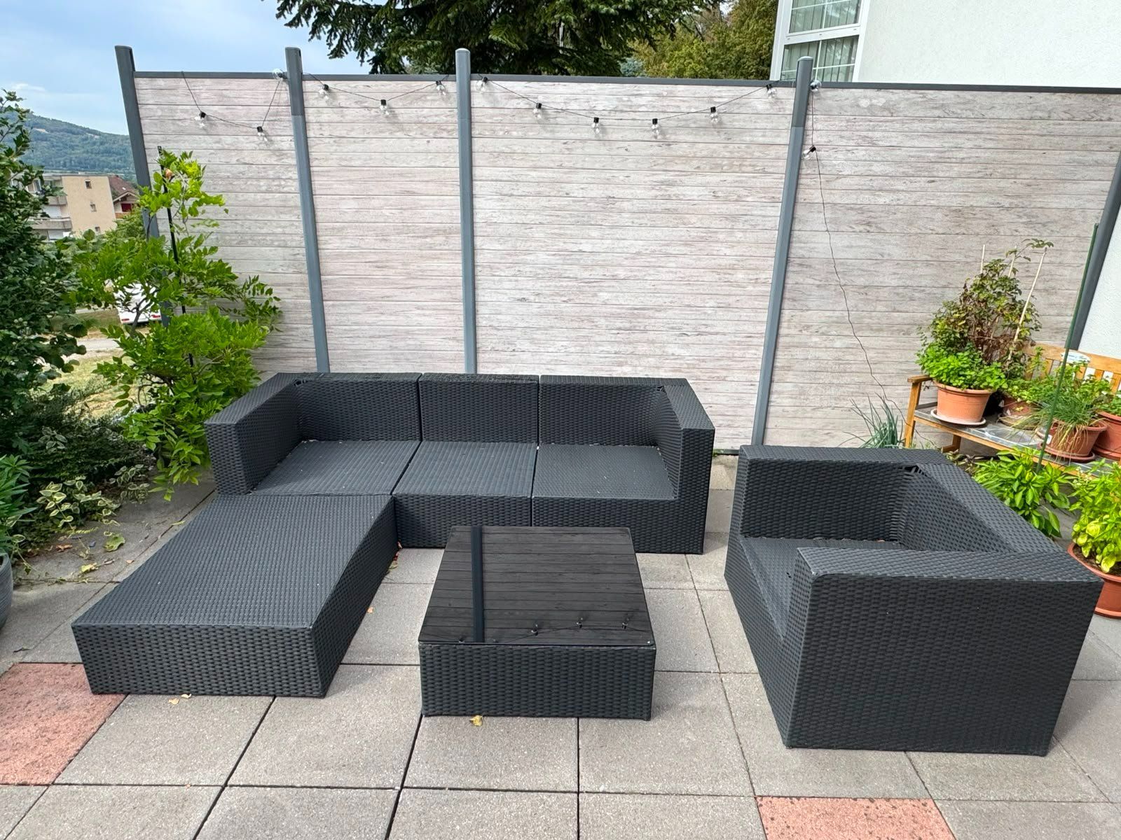 Divani: Lounge Rattan Kunststoff antrazithfarben – Usato da Holderbank AG venduto da gui_5pd2 1