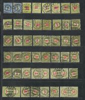 1878-1909: 48Stück Portomarken mit Vollstempel.