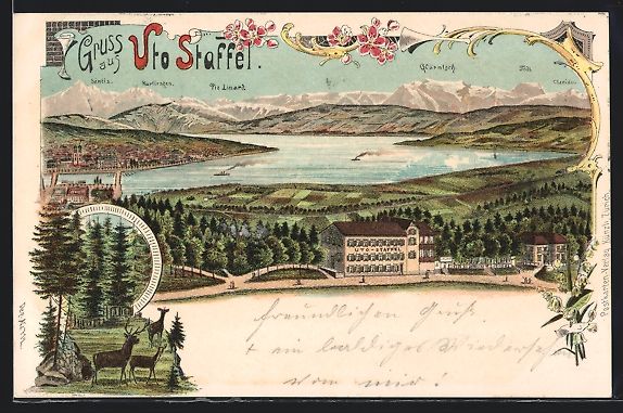Cartes postales: Litho Stallikon, Bergrestaurant Uto-Staf – D'occasion à Berlin par bartko-reher