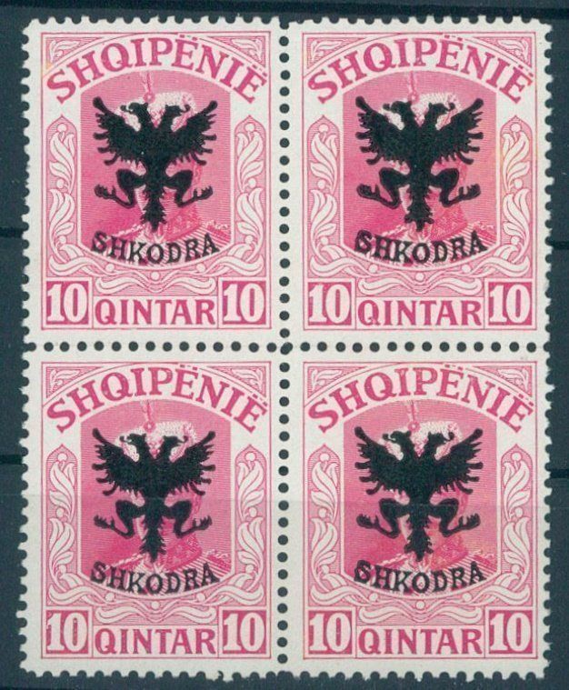 Tutti i francobolli: ALBANIEN 10Q 1920, VIERERBLOCK POSTFR. – Nuovo (secondo la descrizione) da Wetzikon ZH venduto da Philimpex