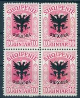 ALBANIEN 10Q 1920, VIERERBLOCK POSTFR.