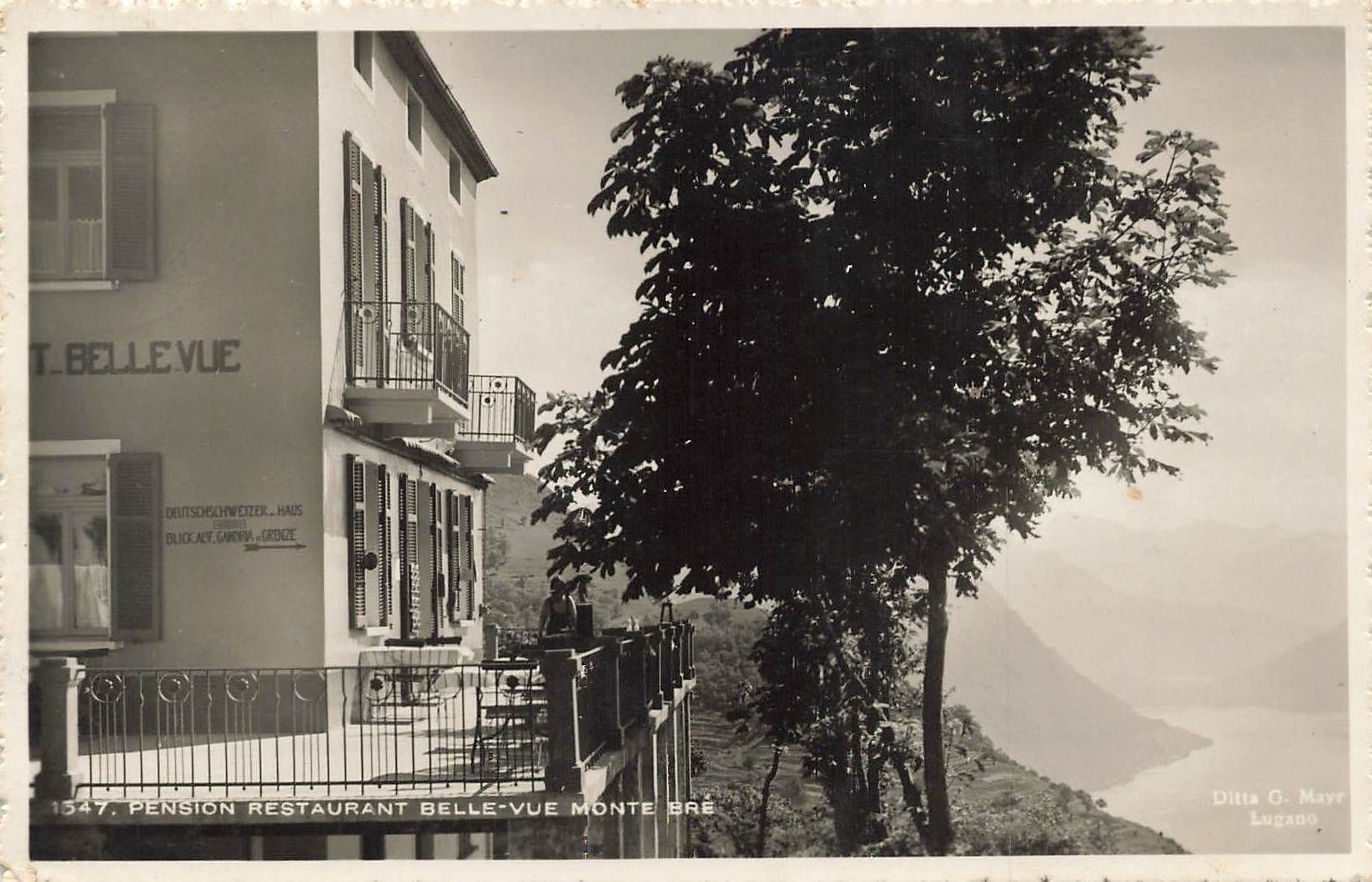 Cartoline postali: Pensione Belle vue monte Bre TI – Usato da Biasca venduto da Blenio71