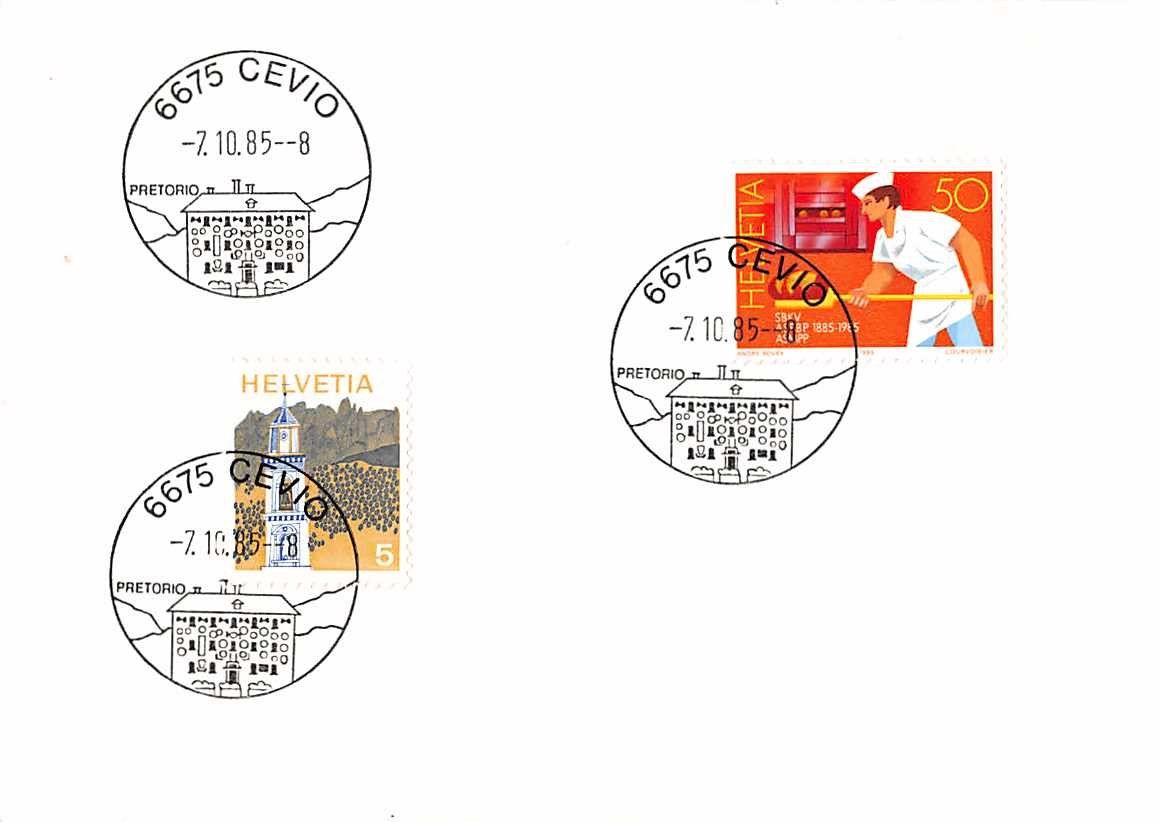 Alle Briefmarken: Ältere Postkarte mit Werbestempel CEVIO, ab 1.-- – Gebraucht aus Lufingen von Rac0