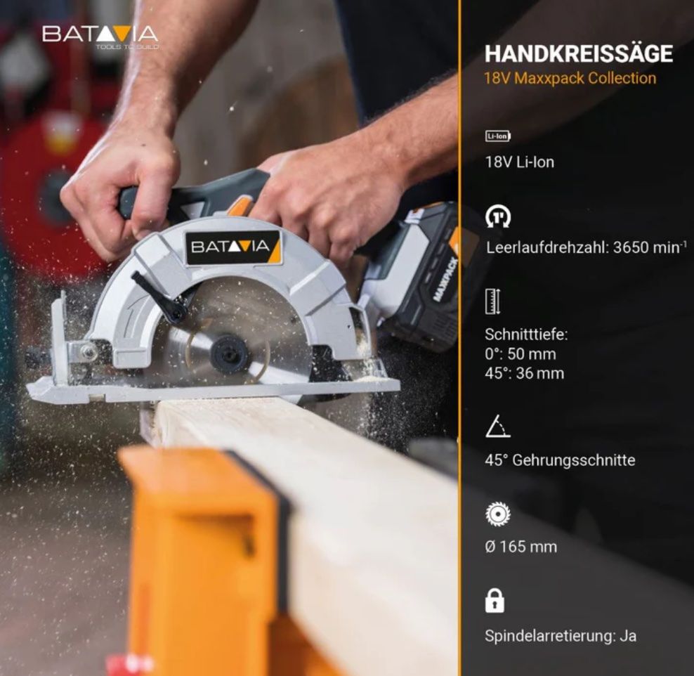 Seghe: 18 Volt Akku-Handkreissäge 165mm – Nuovo e nell'imballaggio originale da Solothurn venduto da Bulldog 6