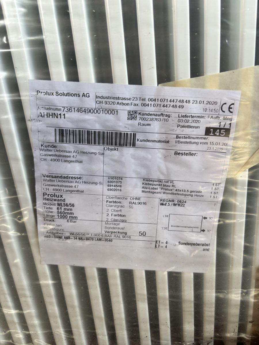 Prolux Heizgeräte: Prolux Heizwand Modell: WL56/56 – Gebraucht aus Langenthal von mic_r7gc 1