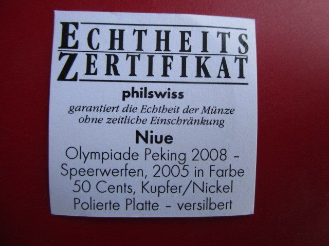 Medaillen: Elisabeth II - Olympiade Peking 2008 - Speerwerfen - PP – Neu und originalverpackt aus Luzern von Horoskop1 2