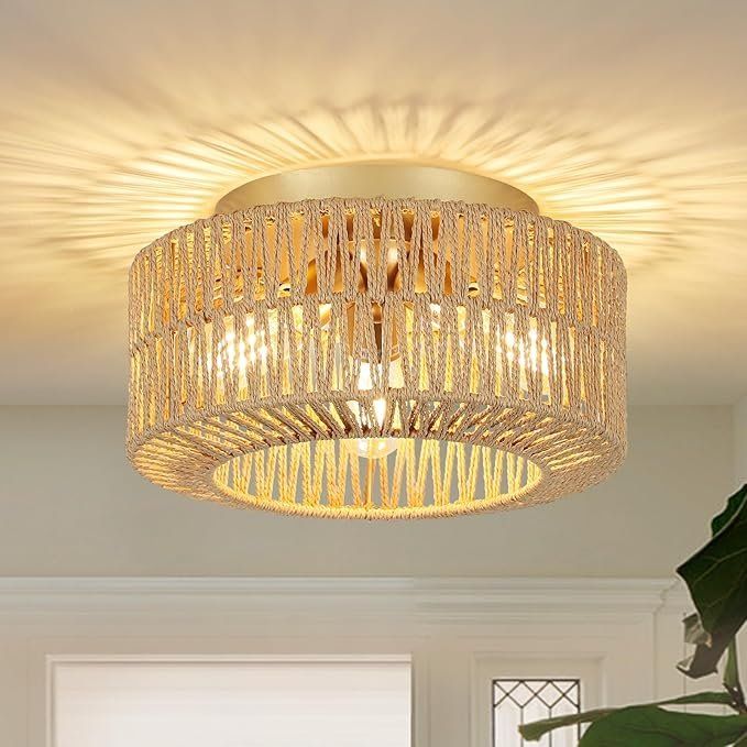 Kronleuchter & Deckenlampen: Deckenleuchte Deckenlampe Rattanlampe 3 flammig mit E27 – Neu und originalverpackt aus Dörflingen von Nixhub