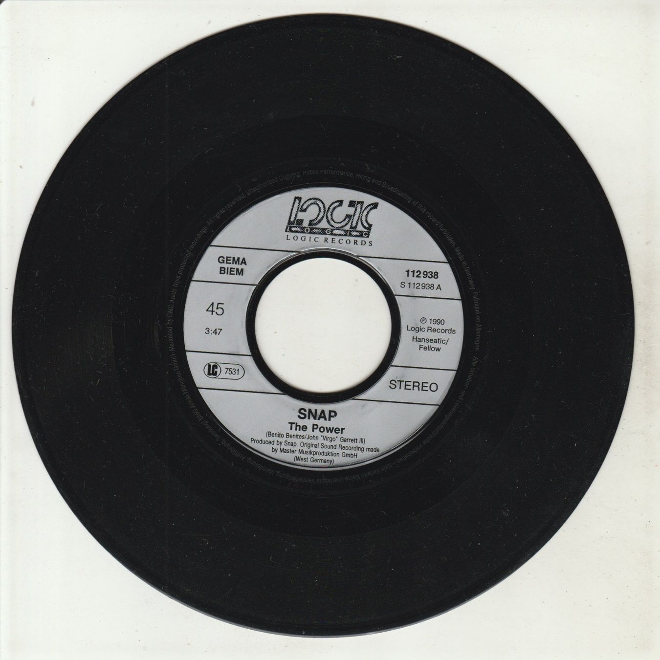 Schallplatten: Snap! - The Power 7" Vinyl 1990 – Gebraucht aus Tübach von JamesStone 2