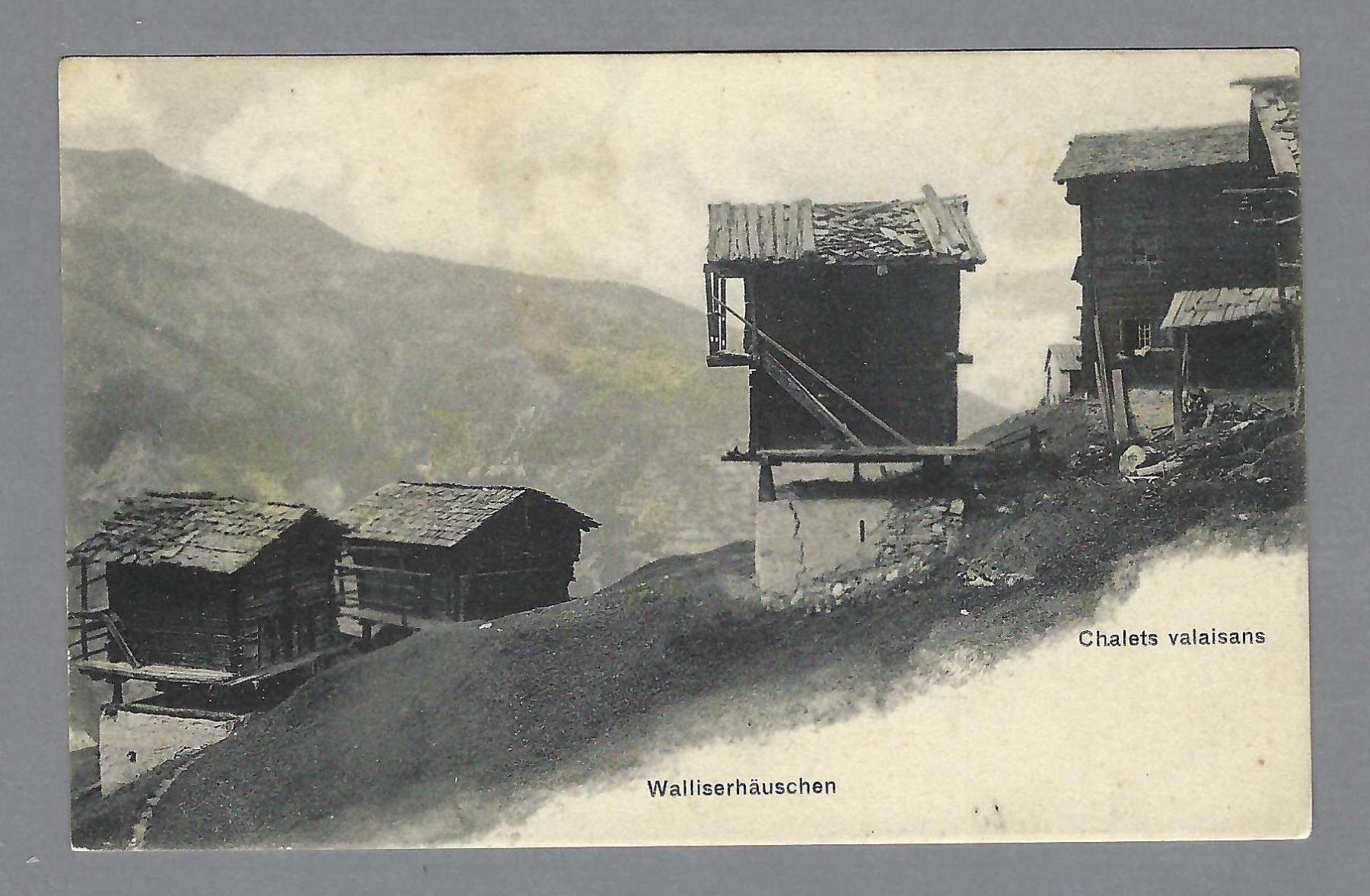 Cartoline postali: WALLISERHÄUSCHEN, CHÂLETS VALAISANS – Usato da Pura venduto da ulisse1957