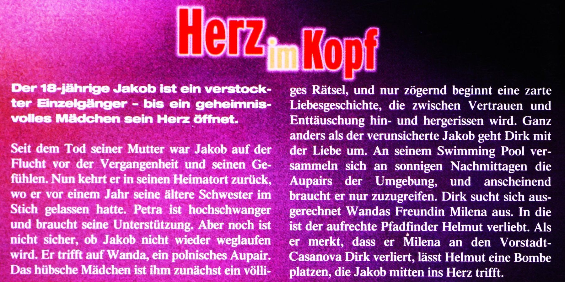 Alle DVDs: HERZ IM KOPF / EIN VERSTOCKTER EINZELGÄNGER – Neu (gemäss Beschreibung) aus Luzern von piro12 2