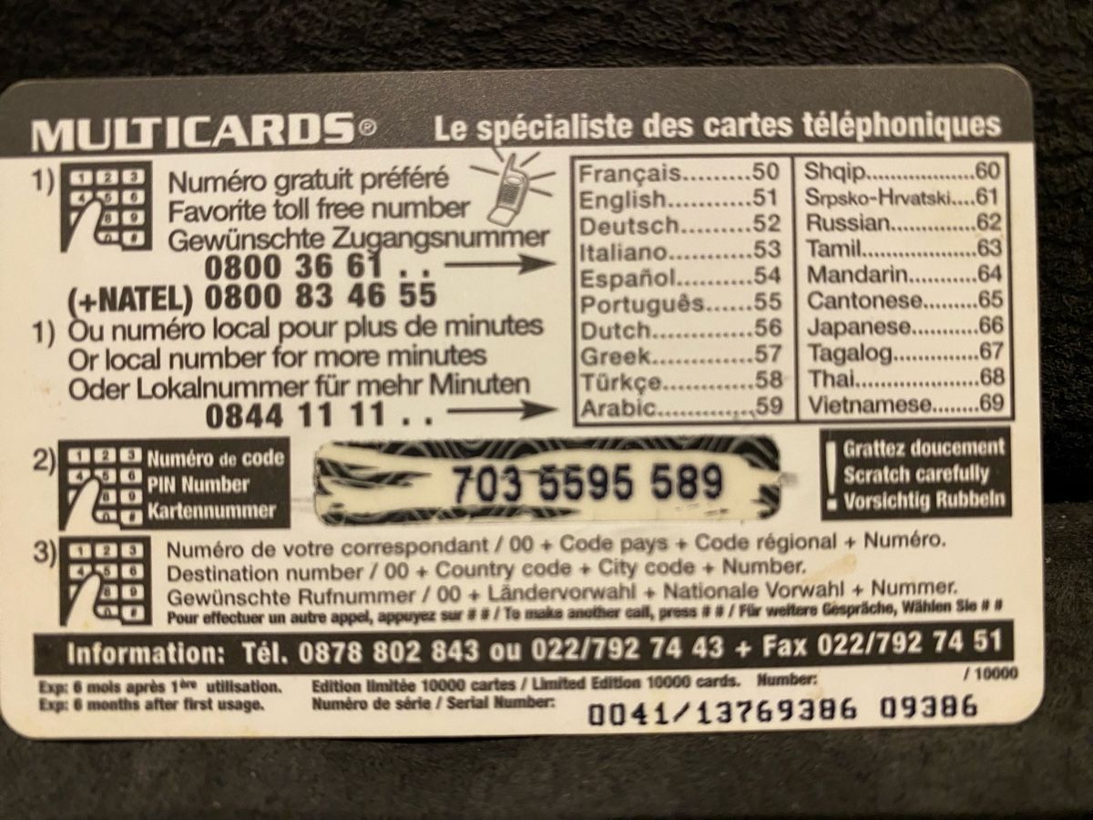 Cartes de téléphone: Carte – D'occasion à Lausanne par babacard10 1