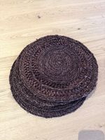 4er Set: Platzsets geflochten, Dunkelbraun