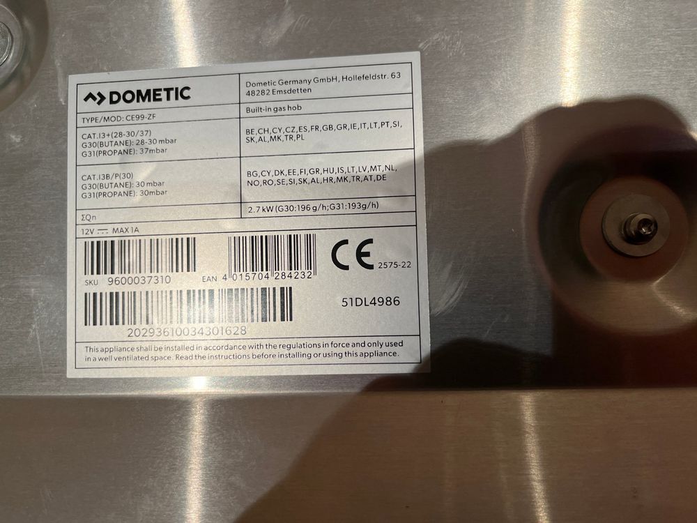 Dometic Komplettküchen: Gaskochher für Wohnmobil Kochmulde Dometic CE99-ZF EU – Neu (gemäss Beschreibung) aus Baar von Amarillis3 3