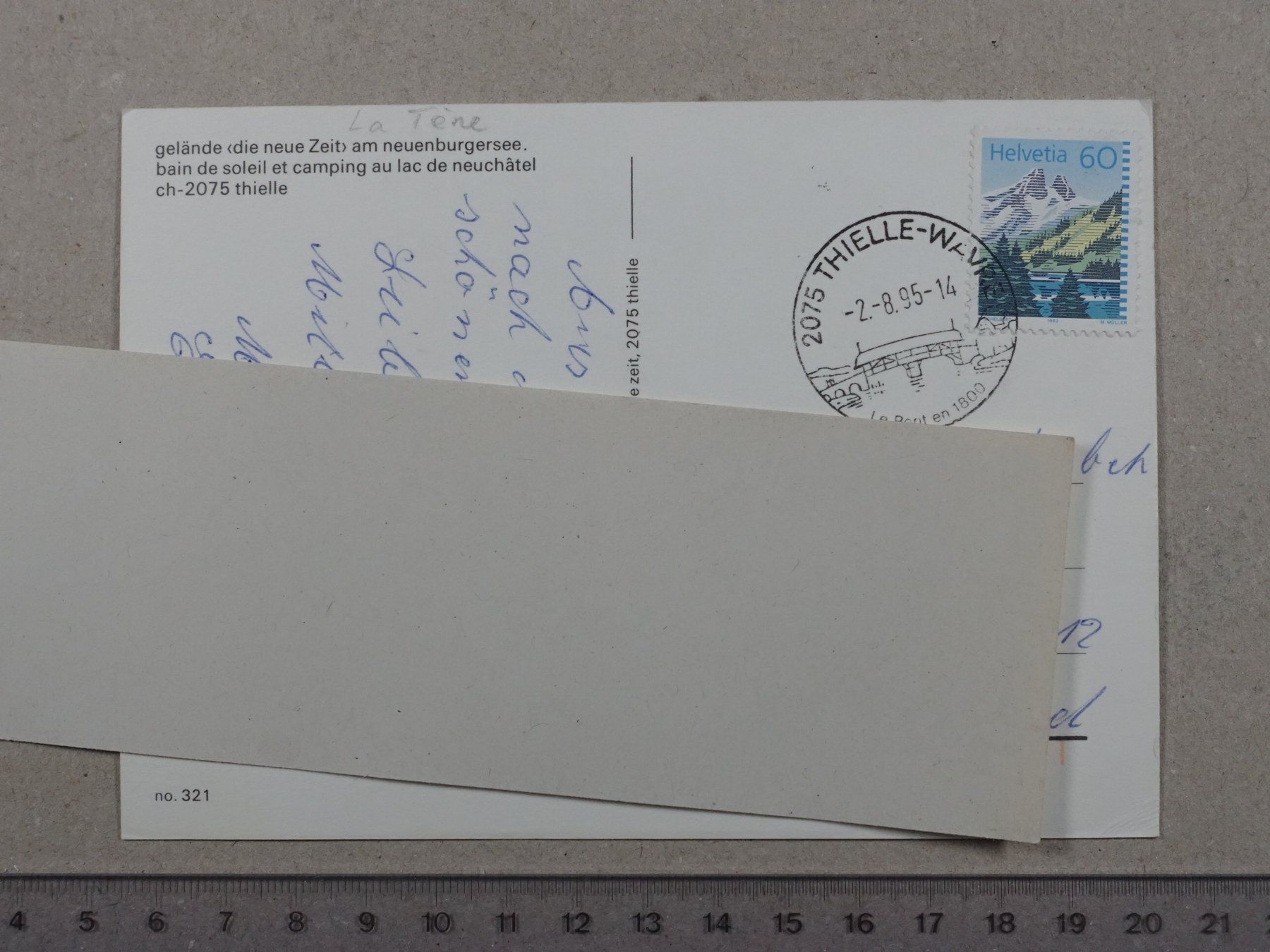 Ansichtskarten: Thielle, 1995, Boot, Schiff, Neuenburg, Laténa – Gebraucht aus Lenzburg von fh1 1