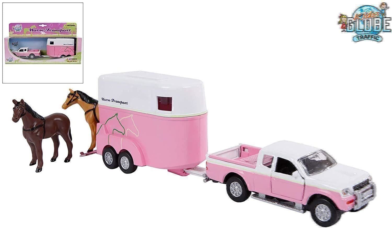 Mitsubishi Modellautos: Pferdetransport mit Mitsubishi Pickup – Neu und originalverpackt aus Erlenbach im Simmental von Model_box
