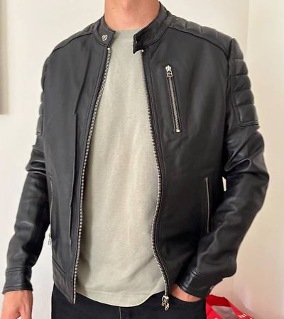 Veste en cuir véritable, H & Lewis Legend