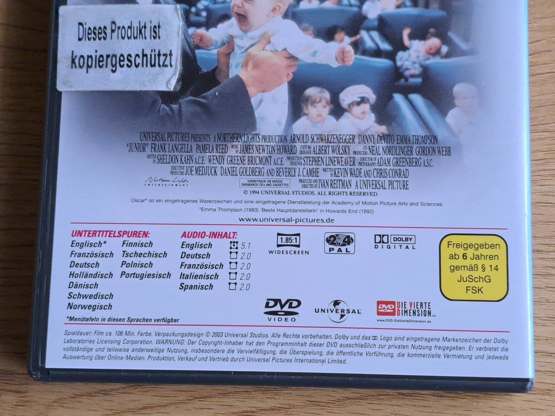 Tutti i DVDs: DVD JUNIOR mit Arnold Schwarzenegger, Danny DeVito, Thompson – Usato da Unterseen venduto da Kanica 3