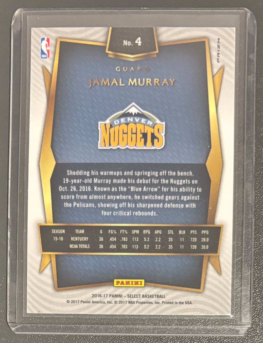 Cartoline: NBA Jamal Murray 2016 Select Silver Prizm Parallel Rookie – Nuovo (secondo la descrizione) da Muri b. Bern venduto da winningloser 1