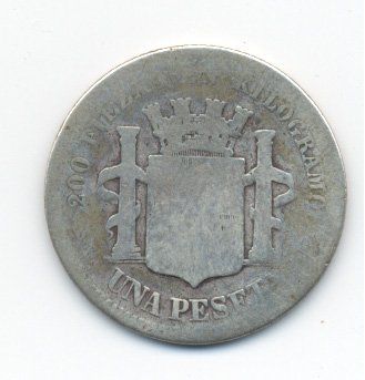 Tutti le monete: Spanien Peseta 1870 KM#653 – Usato da Au SG venduto da Zogu