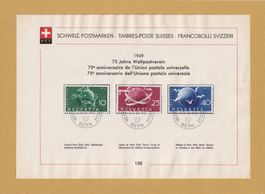Feuille de collection PTT - N° 108 - 1949 / Oblitération