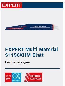 Bosch Seghe: Säbelsägeblatt Bosch EXPERT Multi Material S1156XHM – Nuovo e nell'imballaggio originale da Flumenthal venduto da Tboni 2