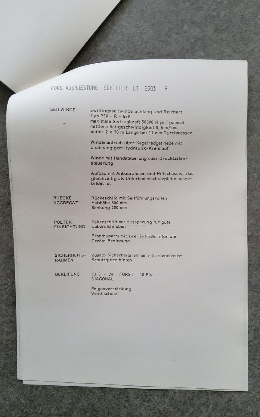 Schilter Documenti: Schilter Universaltraktor UT 6503 Forst – Usato da Holziken venduto da douglas70 5