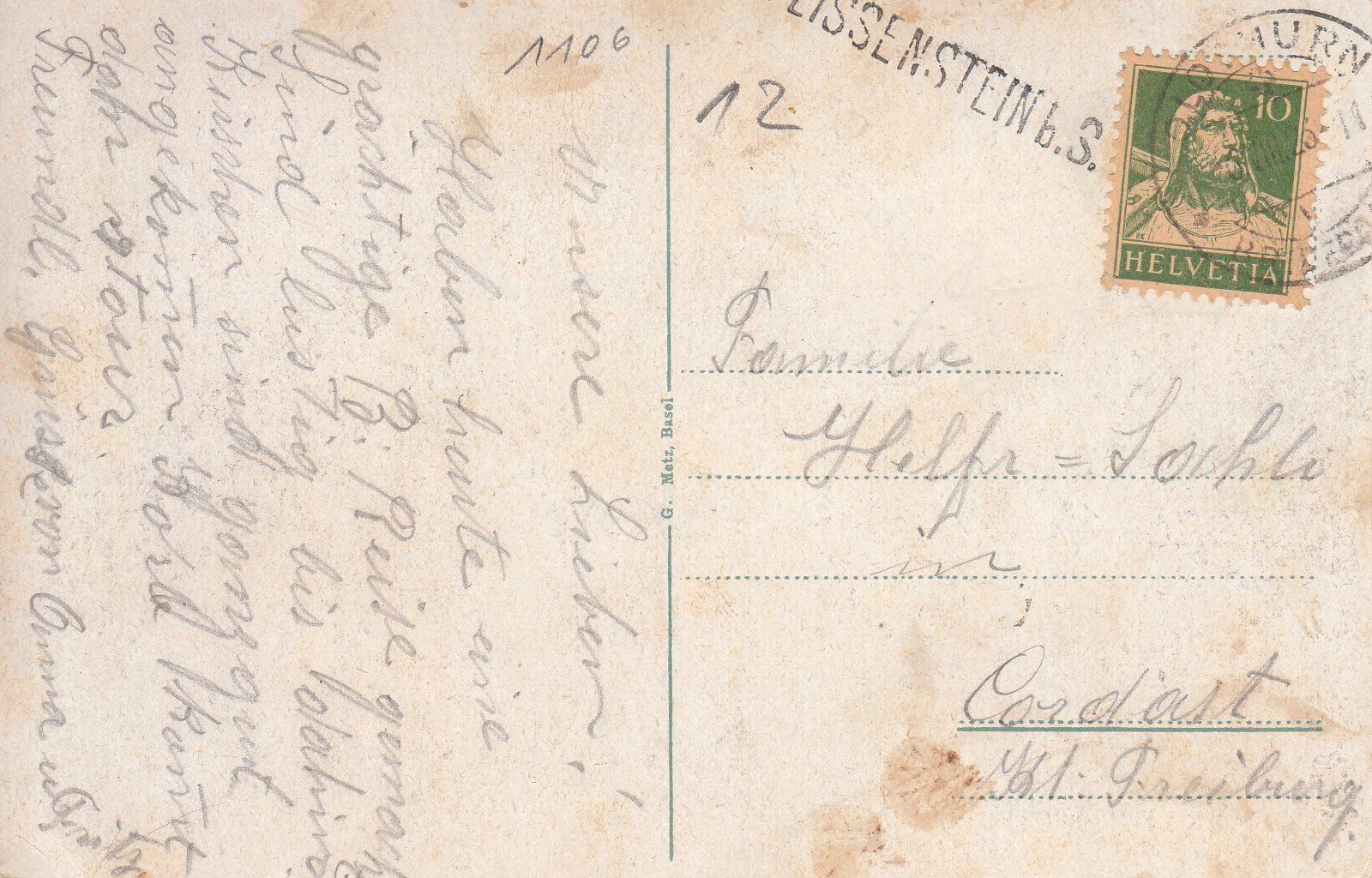 Cartoline postali: Weissenstein 1926 – Usato da Bürglen TG venduto da StampGraf 1