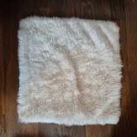 white faux fur pillow case 45x45