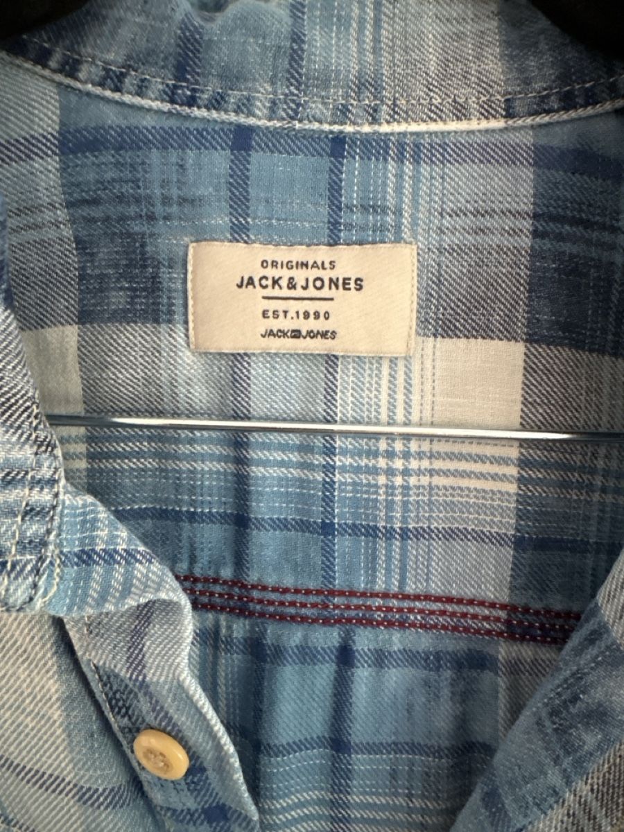 Camicie: Jack & Jones Hemd, Grösse L, hellblau kariert – Usato da Affoltern am Albis venduto da Cmara 1